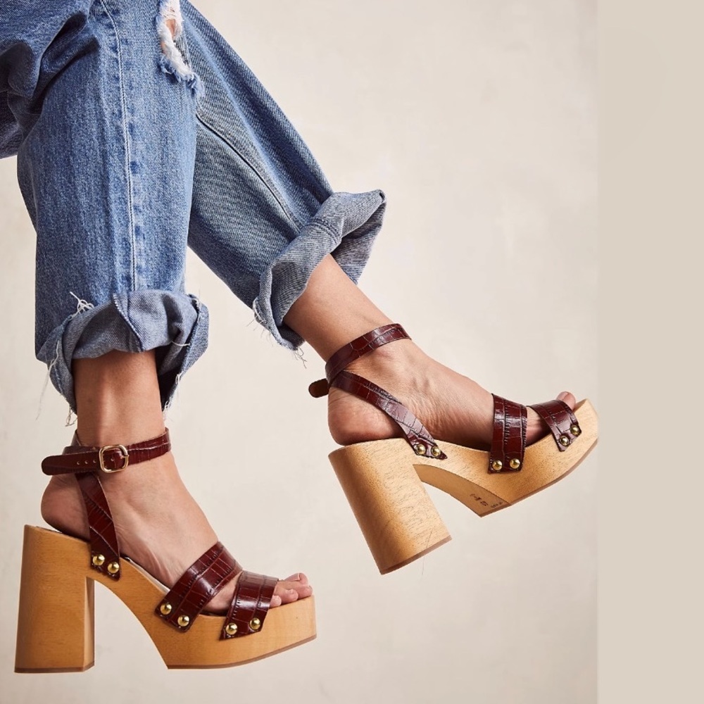 Free People Mallory Leather Clog Sandal
